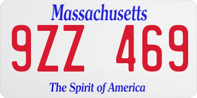 MA license plate 9ZZ469