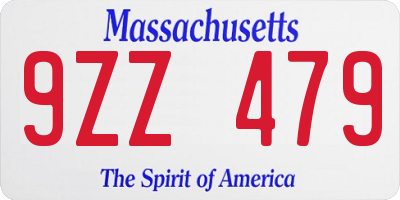 MA license plate 9ZZ479