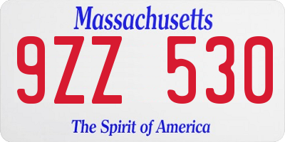 MA license plate 9ZZ530