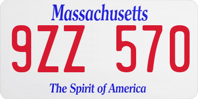 MA license plate 9ZZ570