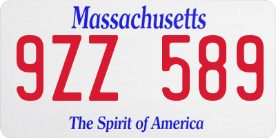 MA license plate 9ZZ589