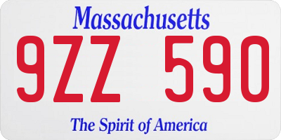 MA license plate 9ZZ590