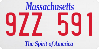 MA license plate 9ZZ591