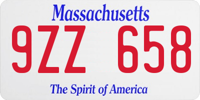 MA license plate 9ZZ658