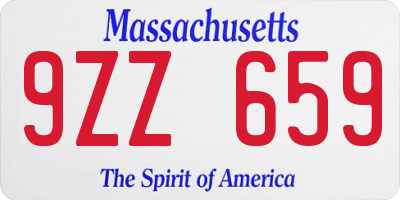 MA license plate 9ZZ659