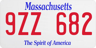 MA license plate 9ZZ682