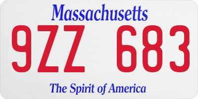 MA license plate 9ZZ683