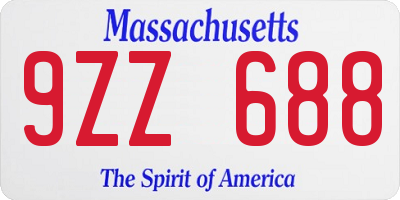 MA license plate 9ZZ688