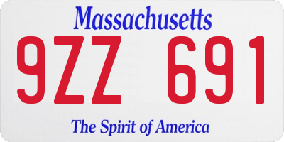 MA license plate 9ZZ691