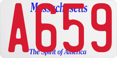 MA license plate A659