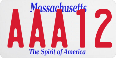 MA license plate AAA12