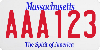 MA license plate AAA123