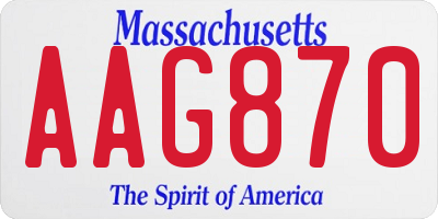 MA license plate AAG870