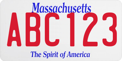MA license plate ABC123
