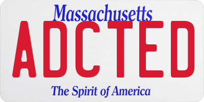 MA license plate ADCTED
