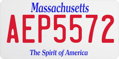 MA license plate AEP5572