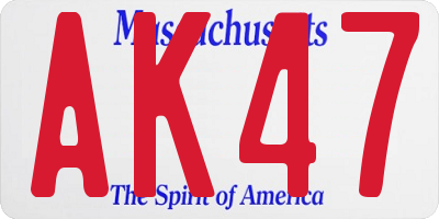 MA license plate AK47