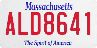 MA license plate ALD8641