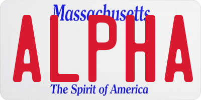 MA license plate ALPHA