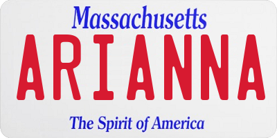 MA license plate ARIANNA