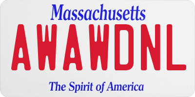 MA license plate AWAWDNL