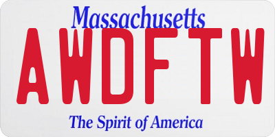 MA license plate AWDFTW