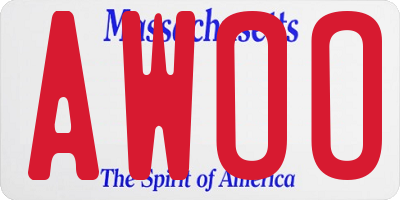 MA license plate AWOO