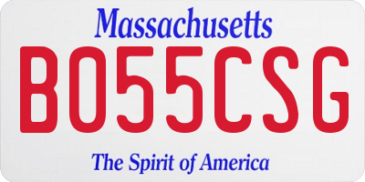 MA license plate B055CSG