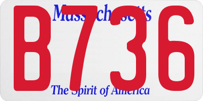 MA license plate B736