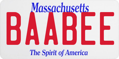 MA license plate BAABEE