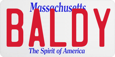 MA license plate BALDY