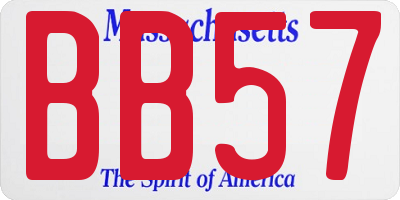 MA license plate BB57