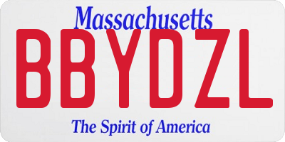 MA license plate BBYDZL