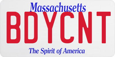 MA license plate BDYCNT