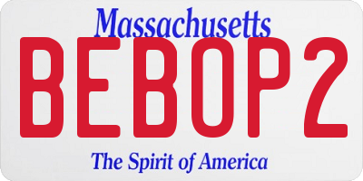 MA license plate BEBOP2