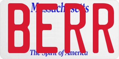 MA license plate BERR