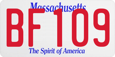 MA license plate BF109