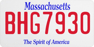 MA license plate BHG7930