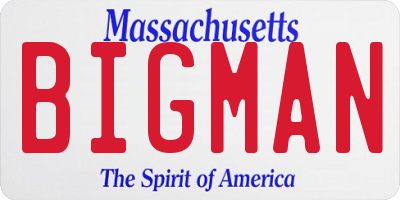 MA license plate BIGMAN