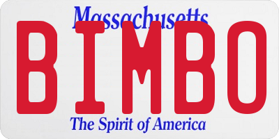 MA license plate BIMBO