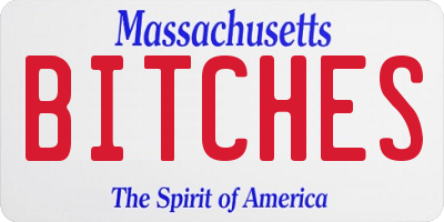 MA license plate BITCHES