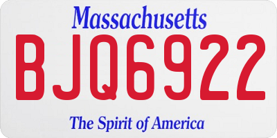 MA license plate BJQ6922