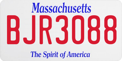 MA license plate BJR3088