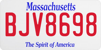 MA license plate BJV8698