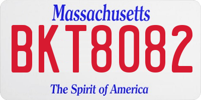 MA license plate BKT8082