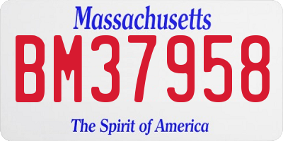 MA license plate BM37958