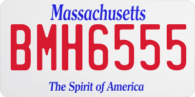 MA license plate BMH6555