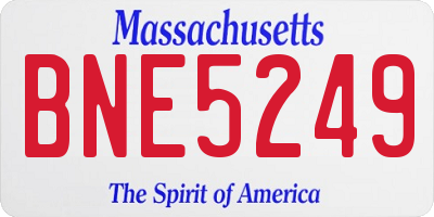 MA license plate BNE5249