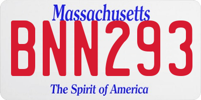 MA license plate BNN293