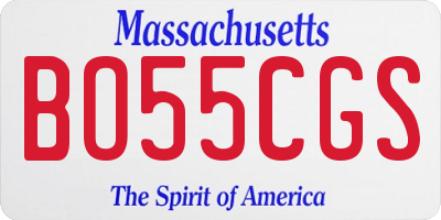 MA license plate BO55CGS